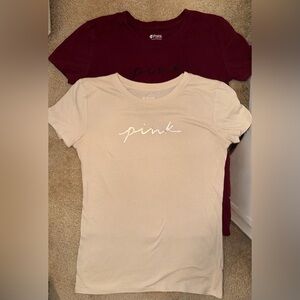 2 Victoria’s Secret Pink Graphic Tshirts